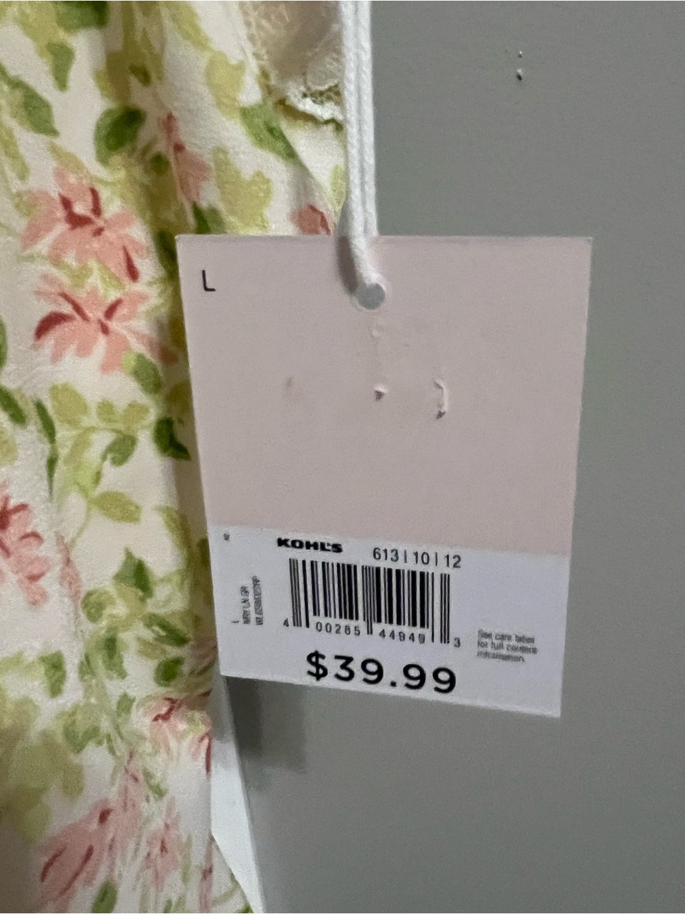 LC Lauren Conrad Pink & Green Floral Smocked Tank with Lace - Picture 3 of 7
